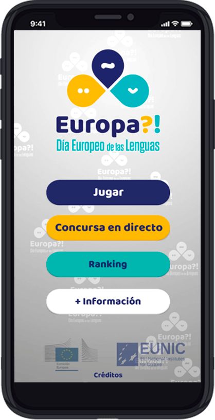 Smartphone con la aplicación del concurso.